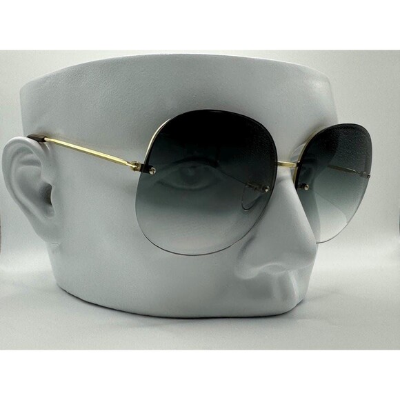 New 1970s Vintage Oversize Sunglasses | NOS | Large Gold Rimless Metal Style - Picture 1 of 9